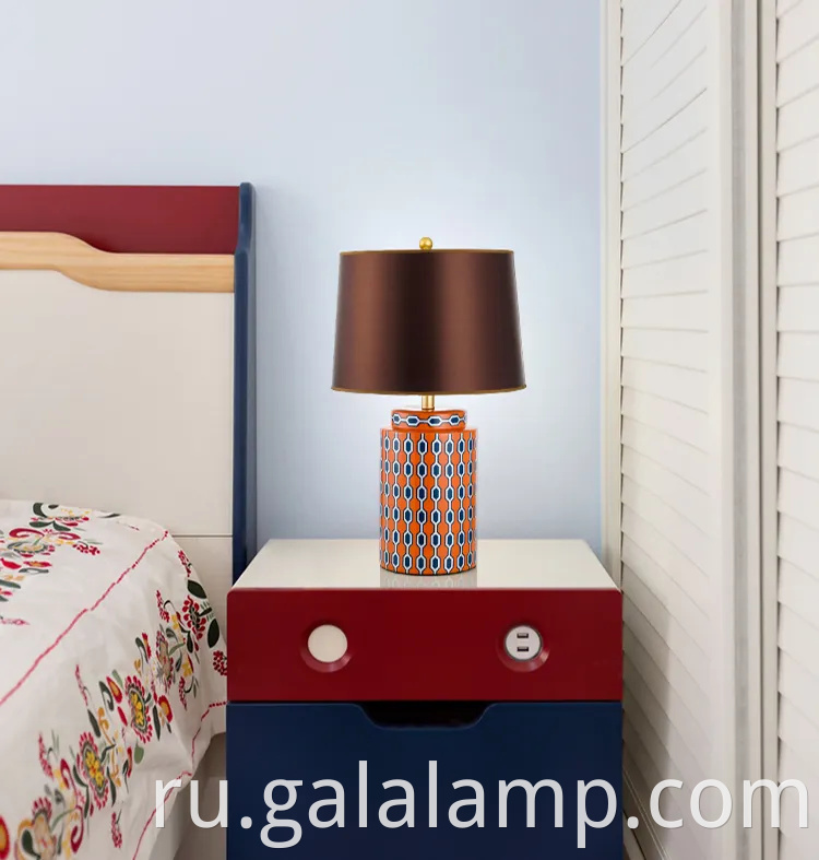 Элегантная светодиодная настольная лампа E27 с китайским керамическим дизайном